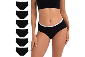 INNERSY Bragas Mujer Algodón Comodas Braguitas Culotte Cintura Midi Ropa Interior Deportiva Pack de 6