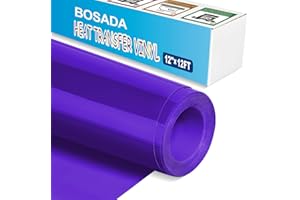 BOSADA Purple Heat Transfer Vinyl,12"x12FT Iron on Vinyl,Purple Htv Vinyl for T-Shirts,Pillow,Shoes,Bags and Hats(Purple)