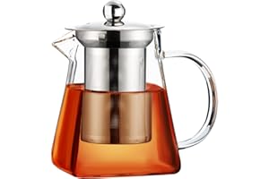 PARACITY Glass Teapots with Infuser 550 m, Teapot with Infuser 18 oz, Tea Infuser for Loose Tea, Large Teapot Blooming and Loose Leaf Tea Maker Tea Brewer,Tea Set for Camping, Travel