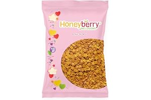 HONEYBERRY Goldene Sterne Streusel 55g - Natürliche Essbare Gold Streusel Tortendeko - Streudeko, Zuckersterne, Zuckerstreusel zum Verzieren von Kuchen, Cupcakes, Desserts - Hergestellt in der EU