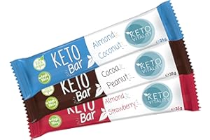 KETO VITALITY Keto Bar (Mix) Barritas Keto | Low carb | Ingredientes naturales | 15 x 35g | Sin azúcares añadidos | Vegano