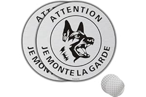 YUNTARDA Panneau attention au Chien,Je Monte LA Garde Vous Pénétrez dans Cette Propriété à Vos Risques et Périls Ø 167 mm Métal en Aluminium Brossé et Résistant aux UV(2)