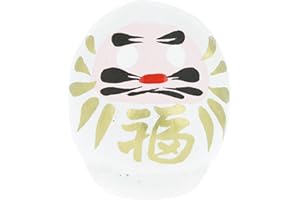 Tierra Zen Daruma, Papier Maché, Blanc, 4,5 cm