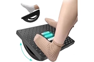 Mkitnvy Poggiapiedi da scrivania, ergonomico, con massaggio a rullo, Può oscillare di 180°, effetto massaggiante confortevole