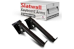 VICTORY DISPLAY & STORE FIXTURE MFG Robuste Stahl-Slatwall-Tastaturarme (Paar), Teleskoparme von 30,5 cm bis 45,7 cm und Abwärtswinkel ist verstellbar auf 15°, 30° und 45° – direkt vom Hersteller – (Menge 1) (1, schwarz)
