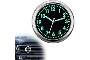 GREACESRIO Universal-Auto-Armaturenbrettuhr, Quartz-Uhren, selbstklebend für die Dekoration von Autos, Quarzuhr mit Leuchtzeigern, Lüftungsclip