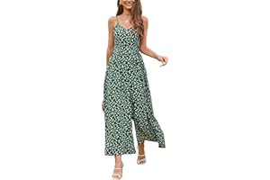 LAISHEN Jumpsuit for Women UK Playsuits Wide Leg Dressy Pants Overall Ladies Summer Casual Dungarees Romper with Pockets