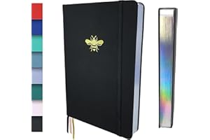 Schloss Planner A5 Bullet Journal | 180 g/m² Extra Thick Bamboo Paper | 160 Pages | Dotted / Dot Grid | Sustainable Notebook/Diary | Silver Book Cut (Bee, Black)