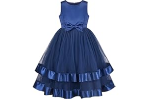 Sunny Fashion Vestido para niña Sin Mangas Rojo Pelota Vestido Boda Fiesta Pageant 6-12 años