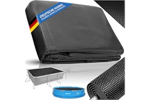 tectake® Poolabdeckung rechteckig, Solarplane Pool rechteckig, Poolzubehör Abdeckplane für Aufstellpool, Pool Garten, Pool Abdeckung mit Noppenfolie als Solar Poolheizung - 5x8 m