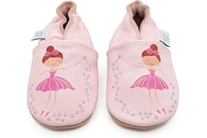 Dotty Fish Chaussures pieds nus unisexes en cuir pour bébés et enfants - Antidérapantes, souples, légères et respirantes. Animaux du zoo et de la jungle. Garçons et filles. 0-5 ans. Marque britannique