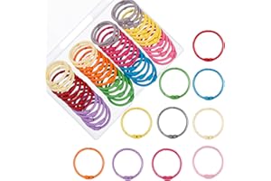 HAUTOCO 50Pcs Binder Rings, 25 mm/1 inch Colorful Loose Leaf Binders Metal Rings Book Rings Binding Ring for Flash Cards, Index Card, Papers, Keychains, School, Office, Home, 10 Colors