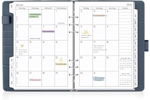 ‎SKYDUE SKYDUE Kalender Ringbuch A5 Nachfüllbar,Ringbuch A5 Nachfüllbar Von Dezember 2025 Bis Dezember 2026, Terminplaner 2026 Perfekt Für Schüler Und Berufstätige(Dunkelblau)