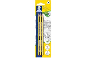 Staedtler Noris Eco 183-HBBK3. Lápices ecológicos de dureza media. Blíster con 3 lápices de grafito con mina HB.