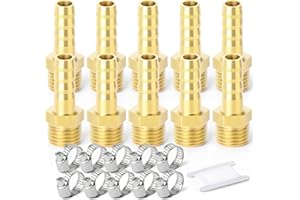 ERGAOBOY 10 pièces 8mm OD Barb à 3/8 "mâle BSP connecteurs, raccords de Compression de Tuyau en Laiton