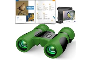 Kikare Barn 8x21 med Fågelbok - Leksak & Present för Barn 3-12 år - Perfekt till Utomhusäventyr, Fotboll och Konsert