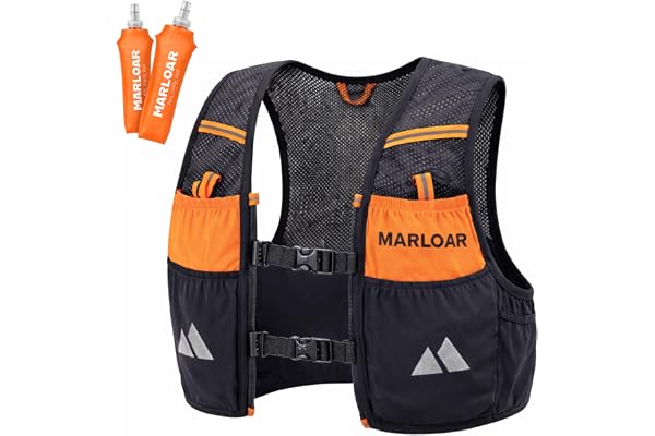 MARLOAR Gilet hydratation - Sac hydratation Running, 2 flasques Souples 500ml incluses, léger et Respirant, Trail et Course à Pied