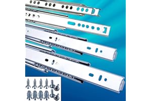 Stahlia Schubladenschienen 27mm Teilauszug 342 mm (1 Paar) Stahl MIT Endanschlag Führungsschiene Schublade Schubladenauszug Schienen für Schubladen