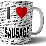 AK Giftshop I Love Sausage - Tea - Coffee - Mug - Cup - Birthday - Christmas - Gift