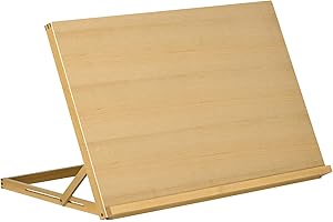 Vinsetto Desktop Table A2 Easel Craft Workstation, Adjustable Beechwood Table Top Easel, Portable Folding Artist Drawing & Sketching Board for Adults, Beginners, Artists Painting