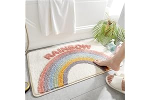 TREER-SHOP Alfombra Rectangular Flocado, Acogedora Suaves Absorbente Alfombrilla Treer Antideslizante Lavable Felpudo para Cuarto de baño y Cocina Decoracion Home Interior (limón1,45x65cm)