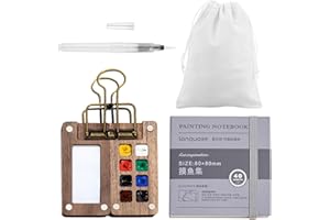 ARRDERLY Tavolozza portatile ad acquerello, mini set da viaggio con 8 griglie, mini tavolozza in legno, per artisti professionisti, schizzi, studenti e pittori ad acquerello