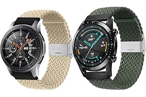 elfofle Nylonowy pleciony pasek 22 mm, kompatybilny z Huawei Watch GT2 46 mm / Watch GT / Watch GT 3 / GT3 Pro 46 mm / Watch GT2 Pro / Watch GT Runner, do Samsung Galaxy Watch 3 45 mm