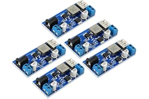 DC-DC Buck Converter 24V/12V auf 5V 5A,QIQIAZI Step Down Converter,Stromversorgung Step Down Modul,Abwärtswandler Einstellbares Netzteil Abwärtsmodul mit USB Port(5 Stück)