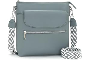 JSDOST Handbag Women's Medium Shoulder Bag Women's Large Crossbody Bag Women's Vegan Leather Shoulder Bag Women with Many Compartments, grey, Contemporary