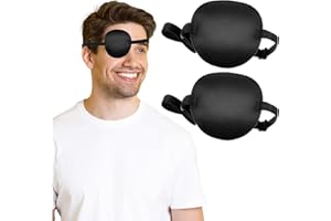 2 sztuki medyczna opaska na oko, Mabor 3D regulowana opaska na oko blokująca światło dla dorosłych i dzieci, lewe i prawe oko, po operacjach, piratka na oczy, czarna