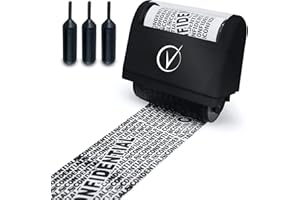 Vantamo - Kit de sello ancho tipo rodillo para proteger la identidad ante robo, incluye 3 recambios, diseño creado para ocultar la identidad, seguridad de la privacidad y medida ante posibles robos