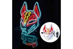 WreGmgg LED Máscara De Zorro Led Mascara Halloween Costume Masque Adulte,18 Colores,fortnite Deguisement Adulte Scream Michael Myers Cyberpunk Disfraz Cosplay ((Rojo+Azul+Amarillo))