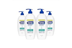 Sanex Body Wash - Expert Skin Health - Moisturising Shower Gel - Dermatologist Tested Hydrating For All Skin Types - Multipack - 4 Pack - 720ml Pump Bottles