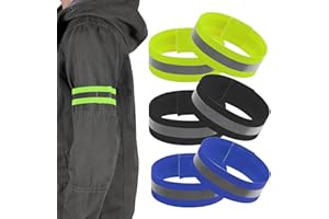 Moguri® 6 Stück Elastisches reflektierendes Band, reflektierende Bänder mit Klettverschluss, Hosenschutz Fahrrad mit starken reflektierenden Streifen für Radfahren, Joggen
