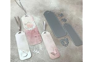 YXXMCRAFT 2pcs/Set Label Frame Metal Die Cuts, Butterfly Leaf Tag Bookmark Stencils DIY Crafts Cards Cutting Dies Cuts for DIY Embossing Card Making Photo Decorative Paper Dies Scrapbooking