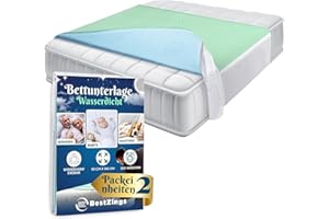 BESTZINGS Bestzing- Inkontinenzunterlage waschbar - Inkontinenz bettunterlage - Matratzenschutz wasserdicht - Betteinlagen inkontinenz waschbar - Mattress Protector - Matrazenschoner - 90x160 cm PACK2