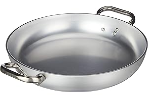 BALDASSARE AGNELLI Pentole Agnelli Linea Alluminio 5 mm Tegame Radiante con Due Maniglie Inox, Argento, 40 cm