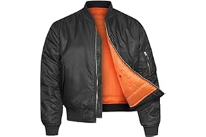 VINTIKA Bomber Jacket MA1 Classic US Air Force Pilot Flight Military Style Nylon Padded Coat