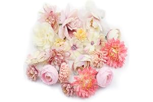 Vlecexs 42 Pieces Fleurs Artificielles Deco, Fausse Fleur Decoration, 4-8cm Fleur Artificielle Deco Mini Fleur Decoration Fausses Fleurs pour DIY Bricolage Scrapbooking Mariage Bouquet Fête Décoration