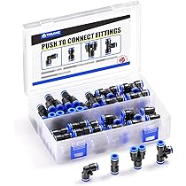1/4" OD X 1/8" NPT Pneumatic Push Connect Elbow Fittings - 90 Degree Male Thread (10 Pack)