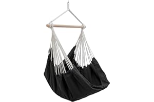 AMANKA XXL wisz?ce siedzisko bawe?niane 185x130cm hamak do siedzenia czarny