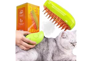 YKHSUAOU Brosse Chien Chat à Vapeur,Cat Steamy Brush, Steamy Brosse pour Chat,Brosse vapeur 3 en 1 pour Chat, Cat Steamer Brush for Massage,Cat Hair Brush forTangled and Loosse Hair