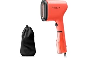 Rowenta Pure Pop DR2022 Fer à repasser vertical portable à vapeur, utile pour repasser et désinfecter vos bouts, avec système réversible, chauffage rapide, puissance 1300 W, couleur rouge corail