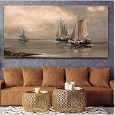 HOMEARTHS Yağlı Boya G&ouml;r&uuml;n&uuml;ml&uuml; Manzara Kanvas Tablo 60 x 120 cm