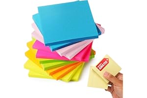 OYEMAT 12+2 Bloc de Notas Adhesivas de Colores 76mm x 76mm 100 Hojas por Bloc |1400 Hojas | 7 Colores x2 | Perfecto para entornos de Oficina y Escuela | Notas Autoadhesivas…