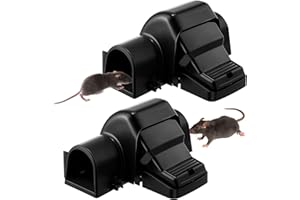 Dreyoo Pièges à Rats Qui tuent instantanément, pièges à Rats et Souris sans cruauté pour l'intérieur et l'extérieur, Attrape-Rats réutilisables (2 Paquets)
