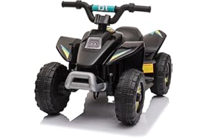 EMK TRADING LTD Ride on Quad Bike, 6V Kids Quad with High & Low Speeds, Forward/Reverse Switch, Electric Vehicle Car for Boys Girls (Black)
