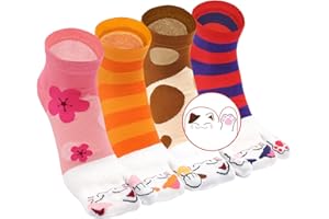 ZFSOCK Bawełniane skarpety Geta krótkie skarpety z dwoma palcami, japoński styl, kolorowe, zabawne wzory