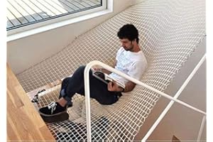 NIANTONG Dekor Netz, Kinderschutz Kletterseil, Weiß Kindersicherheitsnetz,Schutznetz, Seilnetz Innere Klettern Draussen Dekorationsnetz Balkon Geländer Treppe Anti-Fall-Netz(Size:1*1M,Color:5cm Mesh)