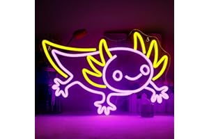 LUCUNSTAR Salamander Neon Light Sign,Cute Cartoon Personalised Neon Sign,Anime USB Powered Purple Led Neon Signs,for Bedroom Home Bar Teens Boys Room Birthday Party Gift